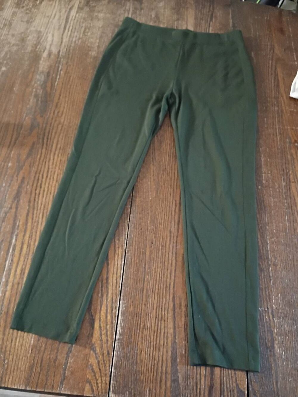Small Susan Graver Green Elastic Waist Pull On Casual Pants